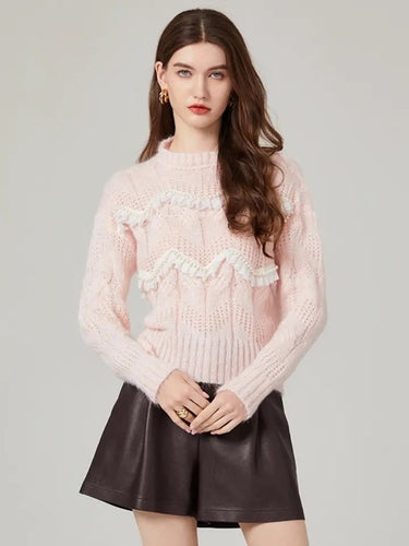 Sweet Ruffles Knitted Pullover - comes in three colours