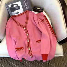Load image into Gallery viewer, Red Striped &amp; Pink Lounge Set