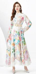 Floating On Heaven Maxi Dress with belt