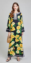 Load image into Gallery viewer, Rose Flower Printed Loose Maxi Dress - comes in yellow &amp; Black