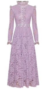Lilac Lavender lace Midi dress
