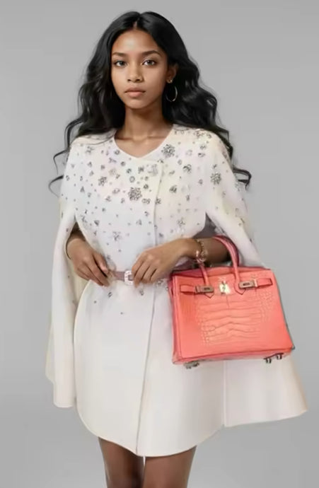 Elegant Diamontees Cape Coat