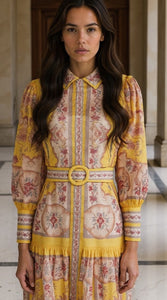 Vintage Lateen Sleeve Midi Dress