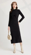 Load image into Gallery viewer, Knitted Criss-Cross Bow Pullover &amp; Midi Dress - comes in three colours