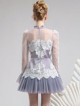 Load image into Gallery viewer, High End mesh &amp; lace Mini Dress