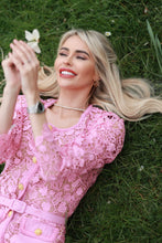 Load image into Gallery viewer, Pink Lace midi dress