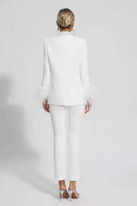White Feather & Diamanté Suit