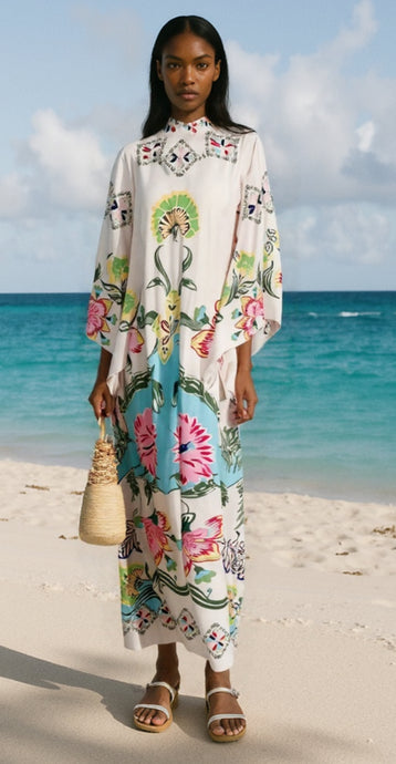 Floral Batwing Maxi Dress