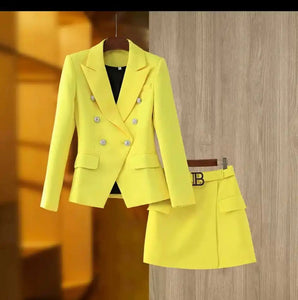 Luxury Blazer & Skirt Suits with Gold finishing  - Comes in 8 colours