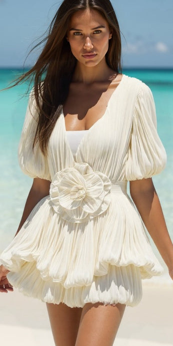 Baby Doll Beige Mini Dress