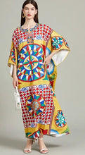 Load image into Gallery viewer, Colour Block Print Boho Maxi Dress