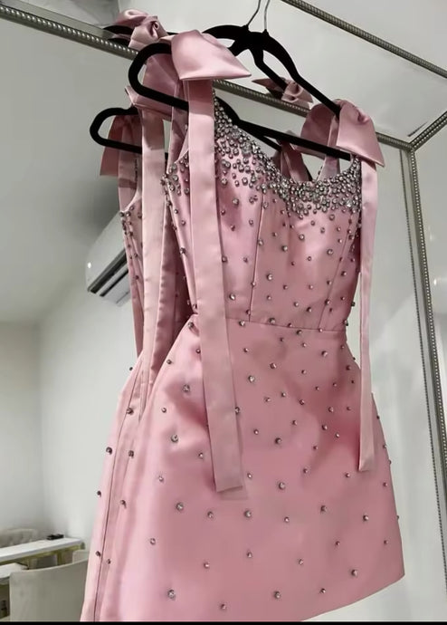 High Quality Satin Princess Mini Dress - comes in curve