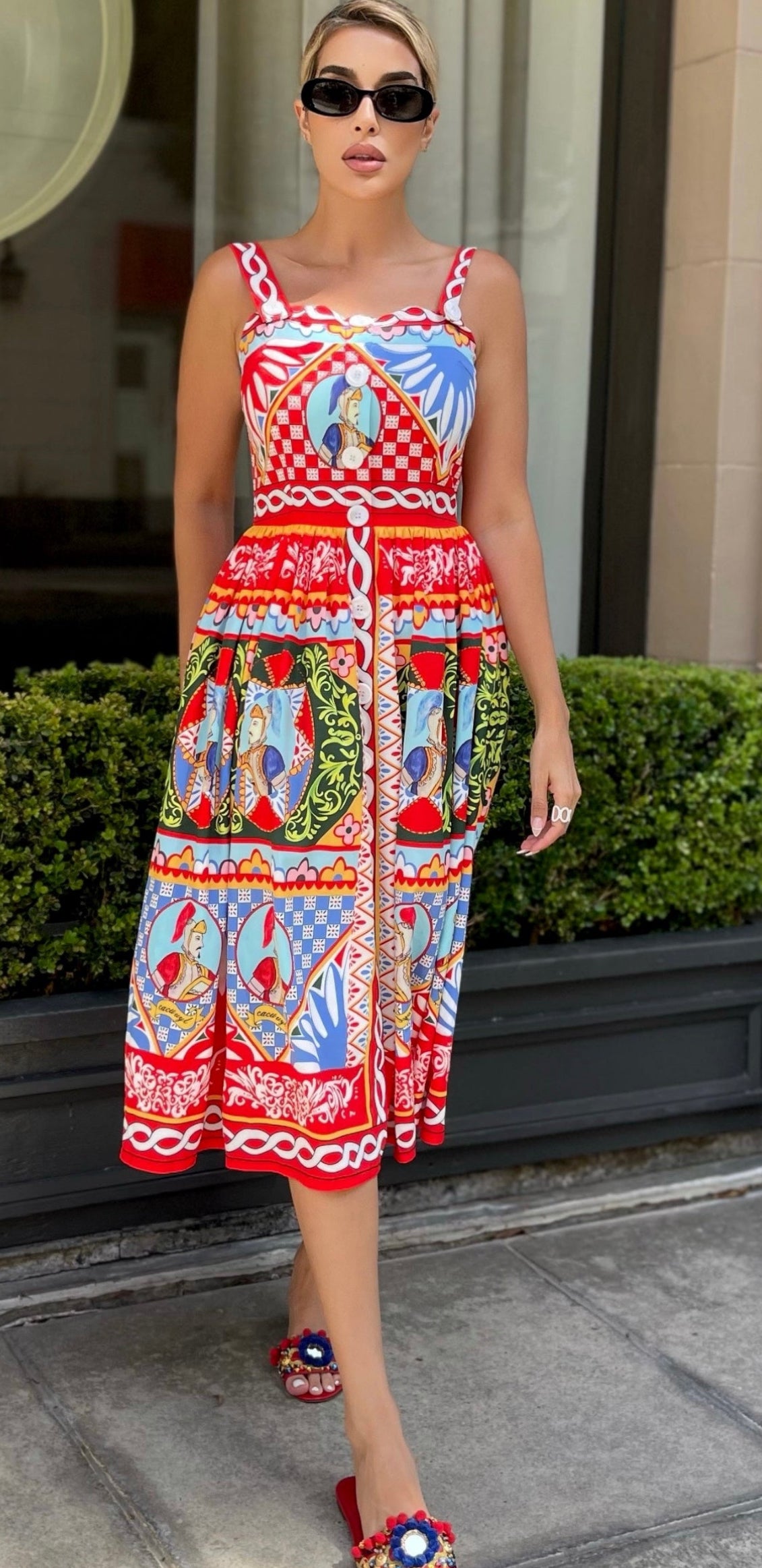 The knight tapestry midi dress