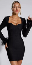 Load image into Gallery viewer, Lux Feather Cuff Dress - comes in pink and black
