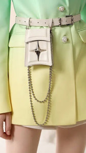 Premium Green & Yellow Gradient Blazer with belt