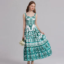 Load image into Gallery viewer, Tile Love Midi Dress - comes in blue and green