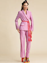 Load image into Gallery viewer, Purple  Belted Blazer and Trousers