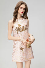 Load image into Gallery viewer, Peace &amp; Stars Mini Sequin Dress