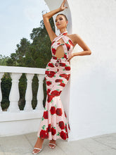 Load image into Gallery viewer, 3D Flower Rose Ruffled Maxi Dress