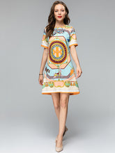 Load image into Gallery viewer, *NEW Animal Print Diamond Vintage Mini Dress