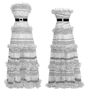 CC Sleeveless Mesh Polka Dot Maxi Dress - Comes White or Beige