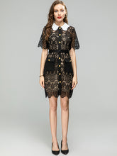 Load image into Gallery viewer, *NEW Elegant Lace Hollow Mini Dress