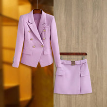 Load image into Gallery viewer, Luxury Blazer &amp; Skirt Suits with Gold finishing  - Comes in 8 colours