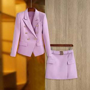 Luxury Blazer & Skirt Suits with Gold finishing  - Comes in 8 colours