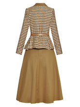 Load image into Gallery viewer, Vintage Plaid Blazer &amp; Skirt with belt