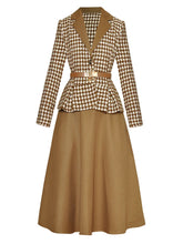 Load image into Gallery viewer, CC Vintage Plaid Blazer &amp; Skirt with belt