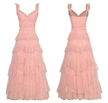 Load image into Gallery viewer, *NEW Elegant Ruffle Maxi Dress - Comes in Pink Or Blue