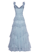 Load image into Gallery viewer, *NEW Elegant Ruffle Maxi Dress - Comes in Pink Or Blue