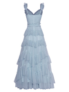 *NEW Elegant Ruffle Maxi Dress - Comes in Pink Or Blue
