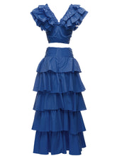 Load image into Gallery viewer, All the Ruffles two piece - comes in Red &amp; Blue