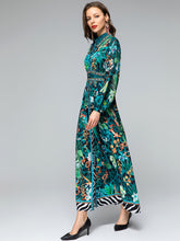 Load image into Gallery viewer, *NEW Zebra &amp; leaves printed Lantern Sleeve maxi dress