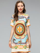 Load image into Gallery viewer, *NEW Animal Print Diamond Vintage Mini Dress