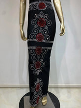 Load image into Gallery viewer, Red Circle Crystal Embellished Bandage Bodycon Maxi Dress