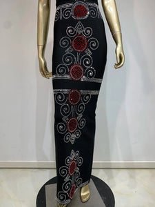 Red Circle Crystal Embellished Bandage Bodycon Maxi Dress