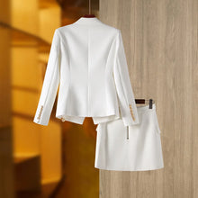 Load image into Gallery viewer, Luxury Blazer &amp; Skirt Suits with Gold finishing  - Comes in 8 colours