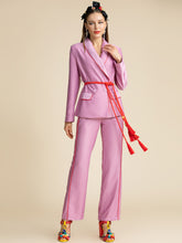 Load image into Gallery viewer, Purple  Belted Blazer and Trousers