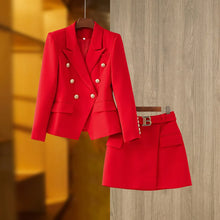 Load image into Gallery viewer, Luxury Blazer &amp; Skirt Suits with Gold finishing  - Comes in 8 colours