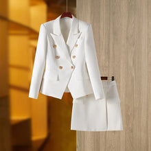 Load image into Gallery viewer, Luxury Blazer &amp; Skirt Suits with Gold finishing  - Comes in 8 colours