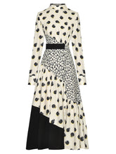 Load image into Gallery viewer, Comino Vintage Print Spliced Midi Dress