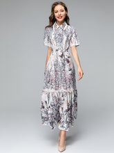 Load image into Gallery viewer, *NEW Elegant Floral Printing Lace-up maxi dress
