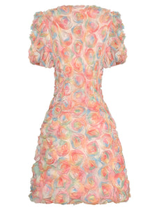 Princess Colourful Floral V-Neck Mini Dress