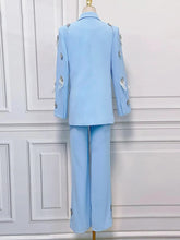 Load image into Gallery viewer, Diamonds Feather Lapel Flare Trousers Suit