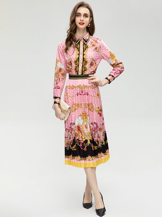 *NEW Strawberry cream print shirt+skirt set