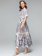 Load image into Gallery viewer, *NEW Elegant Floral Printing Lace-up maxi dress