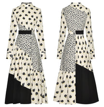 Load image into Gallery viewer, Vintage Print Spliced Midi Dress