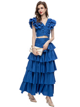 Load image into Gallery viewer, All the Ruffles two piece - comes in Red &amp; Blue